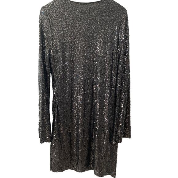 Alter’d State Plus Drama Sleeve Midi Black Full Sequined Party Dress Size XXL - Picture 4 of 10